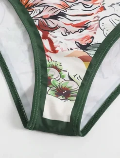 Best Women's Swimsuits One Piece 2 Piece Skirt Swimsuit Ruffle Backless Tummy Control High Waist Slim Vacation Beach Wear Floral Asymmetric Neck Sleeveless Bathing Suits Women Swimdresses