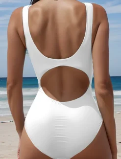 Sale Women's Swimsuits One Piece Monokini Swimsuit Backless Tummy Control High Waist Slim Vacation Beach Wear Graphic Animal U Neck Sleeveless Bathing Suits Women One-Pieces