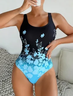 Women's Swimsuits One Piece Swimsuit Beach Wear Summer Floral Sleeveless Bathing Suits Women One-Pieces