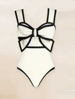 Clearance Women's Swimwear 2 Piece Monokini Skirt Swimsuit Backless Tummy Control High Waist Slim Vacation Beach Wear Solid Color Halter Neck Sleeveless Bathing Suits Women One-Pieces
