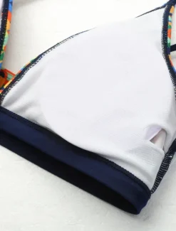 Outlet Women's Swimwear Bikini 2 Piece Shorts Swimsuit Backless Slim Vacation Beach Wear Floral Halter Neck Sleeveless Bathing Suits Women Leopard Swimwear