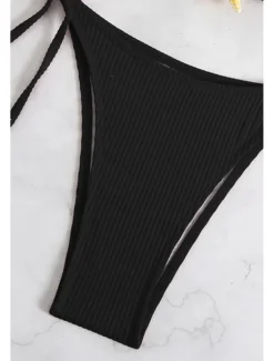 Women's Swimwear Bikini 2 Piece Swimsuit Backless Tropical Beach Wear Plain Halter Neck Sleeveless Bathing Suits Women Bikinis