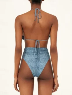 Best Women's Swimwear Bikini 2 Piece Skirt Swimsuit Backless Slim Vacation Beach Wear Solid Color V Neck Sleeveless Bathing Suits Women Swimdresses|Bikinis