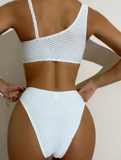 Clearance Women's Swimwear Bikini 2 Piece Cheeky Swimsuit Backless Cut Out Slim Vacation Beach Wear Solid Color Halter Neck Sleeveless Bathing Suits Women Bikinis