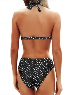 Sale Women's Swimwear Bikini 2 Piece Cheeky Swimsuit Backless High Waist Slim Vacation Beach Wear Graphic Camo V Neck Sleeveless Bathing Suits Women Bikinis