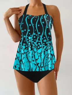 Clearance Women's Swimwear Bikini 2 Piece Cheeky Swimsuit Backless Slim Vacation Beach Wear Camo U Neck Sleeveless Bathing Suits Women Swimdresses|Bikinis