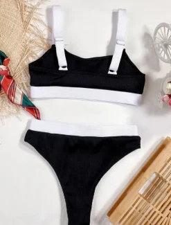 Outlet Women's Swimwear Bikini Swimsuit Vacation Color Block Strapless Bathing Suits Women Bikinis