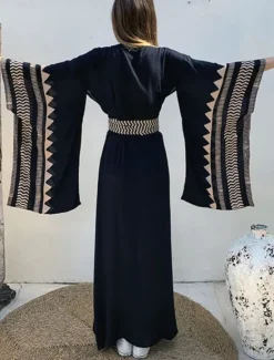 Clearance Women's Swimwear Cover Up Beach Dresses Swimsuit Vacation Beach Wear Geometric V Neck Long Sleeve Women Cover Up|Spring Swimwear