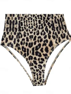Clearance Women's Swimwear One Piece Swimsuit Backless Patchwork Vintage Sexy Leopard Sleeveless Bathing Suits Women Leopard Swimwear|One-Pieces