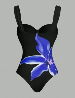 Best Women's Swimwear One Piece Monokini Swimsuit Backless Tummy Control High Waist Slim Vacation Beach Wear Floral V Neck Sleeveless Bathing Suits Women One-Pieces