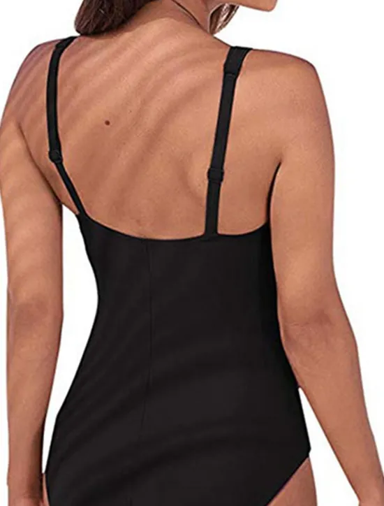 Hot Women's Swimwear One Piece Monokini Bathing Suits Swimsuit Ruched Tummy Control Slim Elegant Basic Solid Color Plain Strap Sleeveless Bathing Suits Women One-Pieces