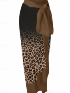 Best Women's Swimwear One Piece 2 Piece Skirt Swimsuit Backless Tummy Control High Waist Slim Vacation Beach Wear V Neck Sleeveless Bathing Suits Women One-Pieces|Leopard Swimwear