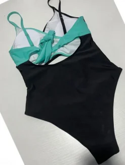 New Women's Swimwear One Piece Monokini Swimsuit Backless Tummy Control High Waist Slim Vacation Beach Wear Solid Color V Neck Sleeveless Bathing Suits Women One-Pieces
