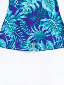 Best Women's Swimwear One Piece Monokini Swimsuit Backless Tummy Control High Waist Slim Vacation Beach Wear Leaves V Neck Sleeveless Bathing Suits Women One-Pieces