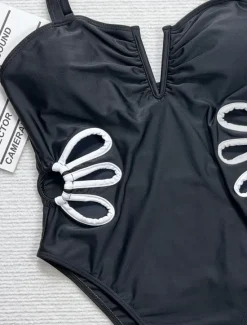 Hot Women's Swimwear One Piece Monokini Swimsuit Backless Tummy Control High Waist Cut Out Slim Vacation Beach Wear Solid Color V Neck Sleeveless Bathing Suits Women One-Pieces