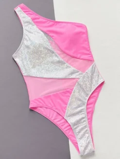 Hot Women's Swimwear One Piece Monokini Swimsuit Backless Glitter Tummy Control High Waist Slim Vacation Beach Wear Solid Color Halter Neck Sleeveless Bathing Suits Women One-Pieces