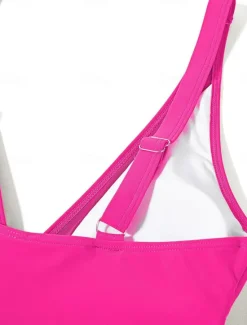 New Women's Swimwear One Piece Monokini Swimsuit Mesh Backless Tummy Control High Waist Slim Vacation Beach Wear Solid Color Halter Neck Sleeveless Bathing Suits Women One-Pieces
