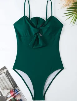 New Women's Swimwear One Piece 2 Piece Monokini Pant Swimsuit Tie Front Backless Tummy Control High Waist Slim Vacation Beach Wear Floral Graphic Halter Neck Sleeveless Bathing Suits Women One-Pieces