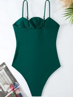 New Women's Swimwear One Piece 2 Piece Monokini Pant Swimsuit Tie Front Backless Tummy Control High Waist Slim Vacation Beach Wear Floral Graphic Halter Neck Sleeveless Bathing Suits Women One-Pieces