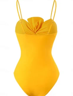 New Women's Swimwear One Piece 2 Piece Monokini Pant Swimsuit Tie Front Backless Tummy Control High Waist Slim Vacation Beach Wear Floral Graphic Halter Neck Sleeveless Bathing Suits Women One-Pieces