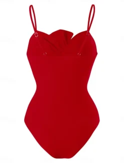 New Women's Swimwear One Piece 2 Piece Monokini Pant Swimsuit Tie Front Backless Tummy Control High Waist Slim Vacation Beach Wear Floral Graphic Halter Neck Sleeveless Bathing Suits Women One-Pieces