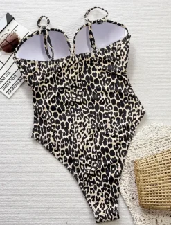 Hot Women's Swimwear One Piece Monokini Swimsuit Backless Tummy Control High Waist Slim Vacation Beach Wear Halter Neck Sleeveless Bathing Suits Women One-Pieces