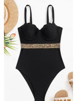 Best Women's Swimwear One Piece Swimsuit Elegant Plain Sleeveless Bathing Suits Women One-Pieces