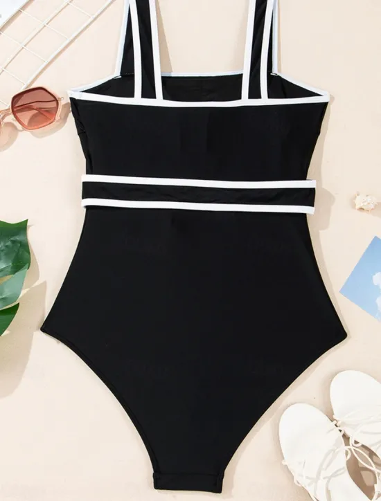 Outlet Women's Swimwear One Piece Monokini Swimsuit Backless Tummy Control High Waist Slim Vacation Beach Wear Solid Color Scoop Neck Sleeveless Bathing Suits Women One-Pieces