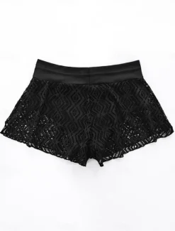 Outlet Women's Swimwear Stretchy Boxer Shorts Swimsuit Mesh High Waist Vacation Beach Wear Solid Color Sleeveless Bathing Suits Women Bikinis