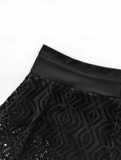 Outlet Women's Swimwear Stretchy Boxer Shorts Swimsuit Mesh High Waist Vacation Beach Wear Solid Color Sleeveless Bathing Suits Women Bikinis