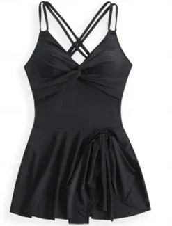 Best Women's Swimwear Swimdresses One Piece Tankini Swimsuit Backless Tummy Control High Waist Slim Vacation Beach Wear Graphic V Neck Sleeveless Bathing Suits Women Swimdresses