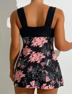 Sale Women's Swimwear Swimdresses 2 Piece Tankini Swimsuit Backless High Waist Slim Vacation Beach Wear Graphic V Neck Sleeveless Bathing Suits Women Swimdresses