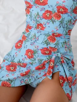 Outlet Women's Swimwear Swimdresses One Piece Tankini Swimsuit Backless Tummy Control High Waist Slim Vacation Beach Wear Graphic U Neck Sleeveless Bathing Suits Women Swimdresses