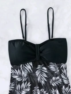 Discount Women's Swimwear Tankini Swimsuit Vacation Tropical Floral Sleeveless Bathing Suits Women Swimdresses