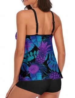 Online Women's Swimwear Tankini Swimsuit Tropical Tropical Sleeveless Bathing Suits Women Tankinis