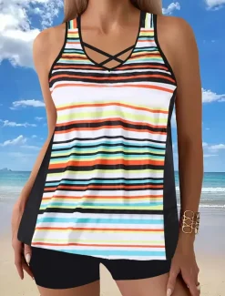Women's Swimwear Tankini Swimsuit Vacation Tropical Paisley Strapless Bathing Suits Women Tankinis