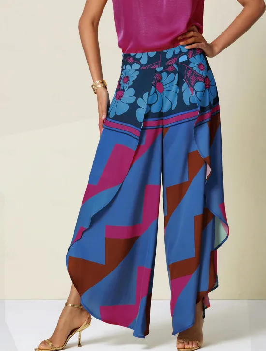 Hot Women's Swing Full Length Satin Micro-elastic Pants Birthday Weekend Blue Rose Red Spring & Summer S M L Women Pants