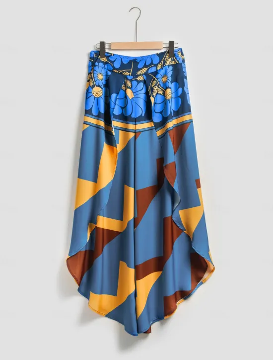 Hot Women's Swing Full Length Satin Micro-elastic Pants Birthday Weekend Blue Rose Red Spring & Summer S M L Women Pants