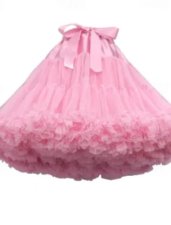 Sale Women's Swing Petticoat Fashion Mini Skirts Solid Colored Ruffle Layered Tulle Performance Party Fall & Winter Organza Tulle Women Skirts