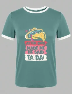 Best Women's T Shirt Animal Casual Short Sleeve Round Neck Regular Tops Daily Print Summer Women T-Shirts