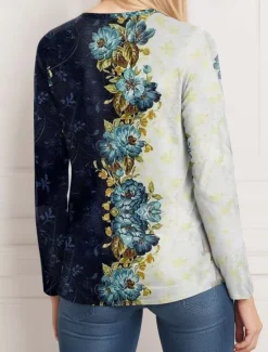 Outlet Women's T Shirt Casual Print Regular Tops Daily Spring Fall Women Spring Tops
