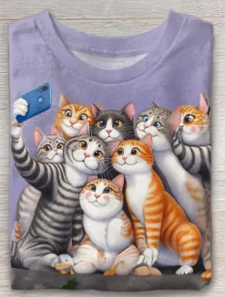 Clearance Women's T shirt Crew Neck Long Sleeve Tunic Animal Casual Regular Tops Daily Print Spring Fall Women T-Shirts