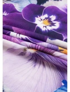 Women's T Shirt Fashion Floral Print Short Sleeve Regular Tops V Neck Daily Navy Blue Blue Purple Summer Women Spring Tops