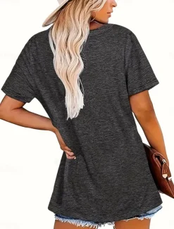 Women's T Shirt Fashion Modern Floral Cat Short Sleeve Regular Tops Crew Neck Daily Summer Women T-Shirts