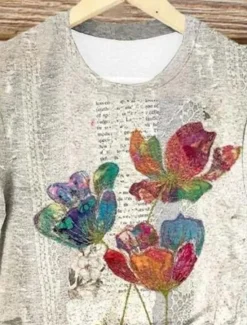 Hot Women's T Shirt Floral Casual Short Sleeve Round Neck Regular Tops Daily Print Summer Women Spring Tops