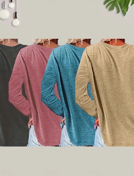 Hot Women's T Shirt Floral Graphic Plants Vintage Stylish Classic Long Sleeve Crew Neck Round Neck Regular Tops Daily Print Black Dusty Rose Dusty Blue Khaki Summer Spring Fall Women T-Shirts