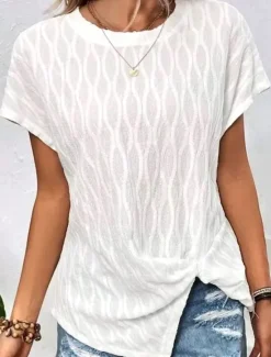 Outlet Women's T Shirt Floral Graphic Geometric Vintage Stylish Classic Short Sleeve Long Sleeve Crew Neck Round Neck Regular Tops Daily Print Grass Green White Light Brown Purple Light Blue Summer Spring Women T-Shirts