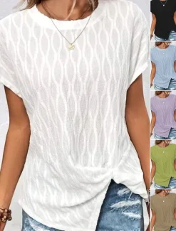 Outlet Women's T Shirt Floral Graphic Geometric Vintage Stylish Classic Short Sleeve Long Sleeve Crew Neck Round Neck Regular Tops Daily Print Grass Green White Light Brown Purple Light Blue Summer Spring Women T-Shirts