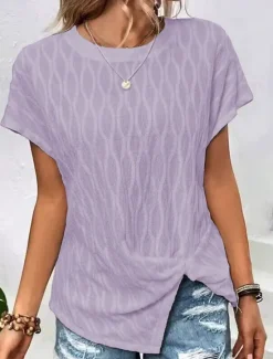 Outlet Women's T Shirt Floral Graphic Geometric Vintage Stylish Classic Short Sleeve Long Sleeve Crew Neck Round Neck Regular Tops Daily Print Grass Green White Light Brown Purple Light Blue Summer Spring Women T-Shirts
