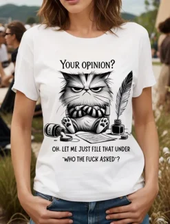 Sale Women's T Shirt Graphic Animal Cat Vintage Stylish Classic Short Sleeve Crew Neck Round Neck Regular Tops Daily Weekend Print Black White Pink Red Blue Summer Spring Women T-Shirts